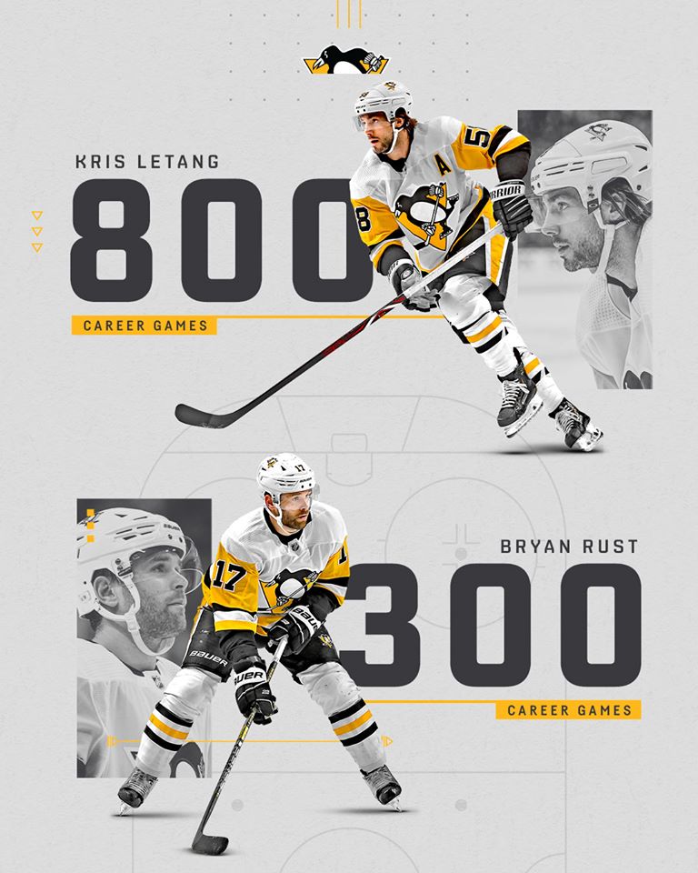Men's Pittsburgh Penguins Kris Letang Black 1,000 Career Games